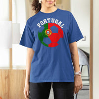 Portugal Soccer T Shirt For Women Portuguese Flag Soccer Ball Futebol Football Fan - Wonder Print Shop