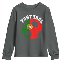 Portugal Soccer Youth Sweatshirt Portuguese Flag Soccer Ball Futebol Football Fan - Wonder Print Shop