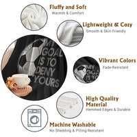 Soccer Goalie Throw Blanket My Goal Is To Deny Yours Distressed Goalkeeper