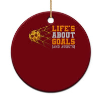 Funny Soccer Ceramic Ornament Life Is About Goals And Assists Youth Soccer - Wonder Print Shop