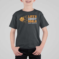 Funny Soccer T Shirt For Kid Life Is About Goals And Assists Youth Soccer - Wonder Print Shop