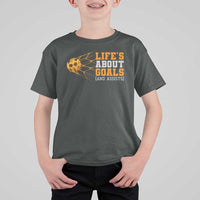 Funny Soccer T Shirt For Kid Life Is About Goals And Assists Youth Soccer - Wonder Print Shop