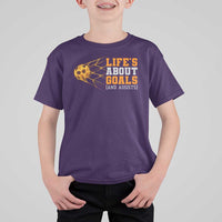 Funny Soccer T Shirt For Kid Life Is About Goals And Assists Youth Soccer - Wonder Print Shop