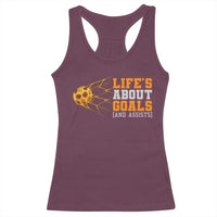 Funny Soccer Racerback Tank Top Life Is About Goals And Assists Youth Soccer - Wonder Print Shop
