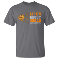 Funny Soccer T Shirt Life Is About Goals And Assists Youth Soccer - Wonder Print Shop