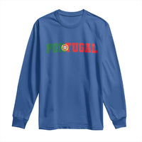 Vintage Portugal Long Sleeve Shirt Classic Portuguese Flag Retro Varsity Futebol - Wonder Print Shop