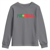 Vintage Portugal Youth Sweatshirt Classic Portuguese Flag Retro Varsity Futebol - Wonder Print Shop