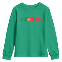 Vintage Portugal Youth Sweatshirt Classic Portuguese Flag Retro Varsity Futebol - Wonder Print Shop