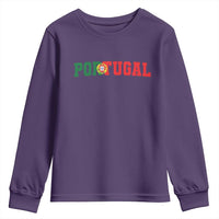 Vintage Portugal Youth Sweatshirt Classic Portuguese Flag Retro Varsity Futebol - Wonder Print Shop
