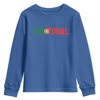 Vintage Portugal Youth Sweatshirt Classic Portuguese Flag Retro Varsity Futebol - Wonder Print Shop