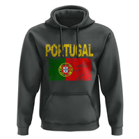 Portugal Flag Hoodie Retro Vintage Portuguese Flags Futebol - Wonder Print Shop