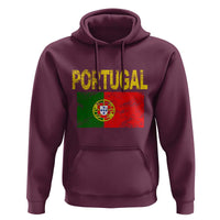 Portugal Flag Hoodie Retro Vintage Portuguese Flags Futebol - Wonder Print Shop