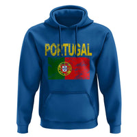 Portugal Flag Hoodie Retro Vintage Portuguese Flags Futebol - Wonder Print Shop