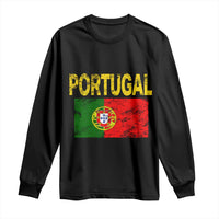 Portugal Flag Long Sleeve Shirt Retro Vintage Portuguese Flags Futebol - Wonder Print Shop