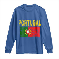 Portugal Flag Long Sleeve Shirt Retro Vintage Portuguese Flags Futebol - Wonder Print Shop
