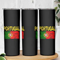 Portugal Flag Skinny Tumbler Retro Vintage Portuguese Flags Futebol - Wonder Print Shop
