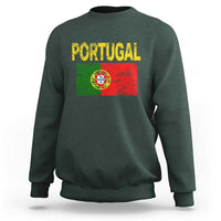 Portugal Flag Sweatshirt Retro Vintage Portuguese Flags Futebol - Wonder Print Shop