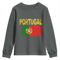 Portugal Flag Youth Sweatshirt Retro Vintage Portuguese Flags Futebol - Wonder Print Shop