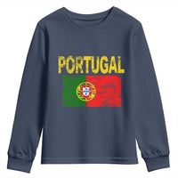 Portugal Flag Youth Sweatshirt Retro Vintage Portuguese Flags Futebol - Wonder Print Shop