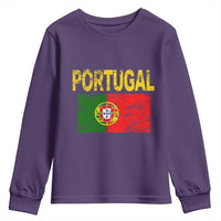 Portugal Flag Youth Sweatshirt Retro Vintage Portuguese Flags Futebol - Wonder Print Shop
