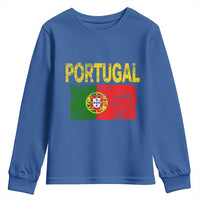 Portugal Flag Youth Sweatshirt Retro Vintage Portuguese Flags Futebol - Wonder Print Shop