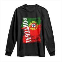 Portugal Flag Long Sleeve Shirt Retro Vintage Futebol Portuguese Flags - Wonder Print Shop