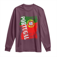 Portugal Flag Long Sleeve Shirt Retro Vintage Futebol Portuguese Flags - Wonder Print Shop
