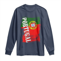 Portugal Flag Long Sleeve Shirt Retro Vintage Futebol Portuguese Flags - Wonder Print Shop