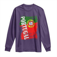 Portugal Flag Long Sleeve Shirt Retro Vintage Futebol Portuguese Flags - Wonder Print Shop