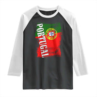 Portugal Flag Raglan Shirt Retro Vintage Futebol Portuguese Flags - Wonder Print Shop