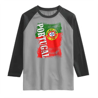 Portugal Flag Raglan Shirt Retro Vintage Futebol Portuguese Flags - Wonder Print Shop