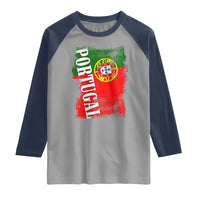 Portugal Flag Raglan Shirt Retro Vintage Futebol Portuguese Flags - Wonder Print Shop