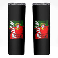 Portugal Flag Skinny Tumbler Retro Vintage Futebol Portuguese Flags - Wonder Print Shop