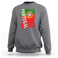 Portugal Flag Sweatshirt Retro Vintage Futebol Portuguese Flags - Wonder Print Shop