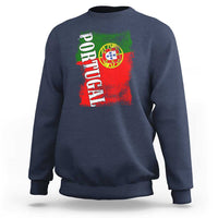 Portugal Flag Sweatshirt Retro Vintage Futebol Portuguese Flags - Wonder Print Shop