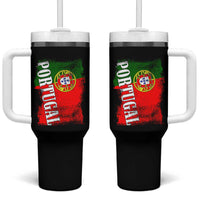 Portugal Flag Tumbler With Handle Retro Vintage Futebol Portuguese Flags - Wonder Print Shop