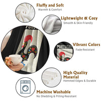 Portuguese Rooster Throw Blanket Galo de Barcelos Portugal Roots Pride Heritage Gift - Wonder Print Shop