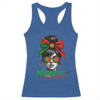 Portuguese Girl Racerback Tank Top Messy Bun Portugal Flag Roots Heritage Pride Gift - Wonder Print Shop