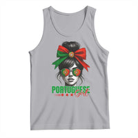Portuguese Girl Tank Top Messy Bun Portugal Flag Roots Heritage Pride Gift - Wonder Print Shop
