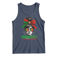 Portuguese Girl Tank Top Messy Bun Portugal Flag Roots Heritage Pride Gift - Wonder Print Shop