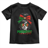 Portuguese Girl Toddler T Shirt Messy Bun Portugal Flag Roots Heritage Pride Gift - Wonder Print Shop
