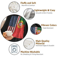 Portuguese American Flag Throw Blanket Retro Vintage USA Portugal Roots Heritage Pride - Wonder Print Shop