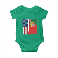 Portuguese American Flag Baby Onesie Retro Vintage USA Portugal Roots Heritage Pride - Wonder Print Shop