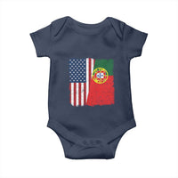 Portuguese American Flag Baby Onesie Retro Vintage USA Portugal Roots Heritage Pride - Wonder Print Shop