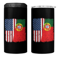 Portuguese American Flag 4 in 1 Can Cooler Tumbler Retro Vintage USA Portugal Roots Heritage Pride - Wonder Print Shop