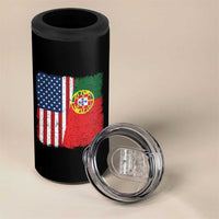 Portuguese American Flag 4 in 1 Can Cooler Tumbler Retro Vintage USA Portugal Roots Heritage Pride - Wonder Print Shop