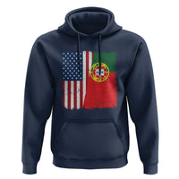 Portuguese American Flag Hoodie Retro Vintage USA Portugal Roots Heritage Pride - Wonder Print Shop