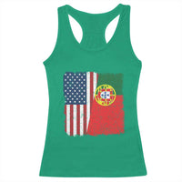Portuguese American Flag Racerback Tank Top Retro Vintage USA Portugal Roots Heritage Pride - Wonder Print Shop