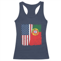 Portuguese American Flag Racerback Tank Top Retro Vintage USA Portugal Roots Heritage Pride - Wonder Print Shop