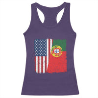Portuguese American Flag Racerback Tank Top Retro Vintage USA Portugal Roots Heritage Pride - Wonder Print Shop